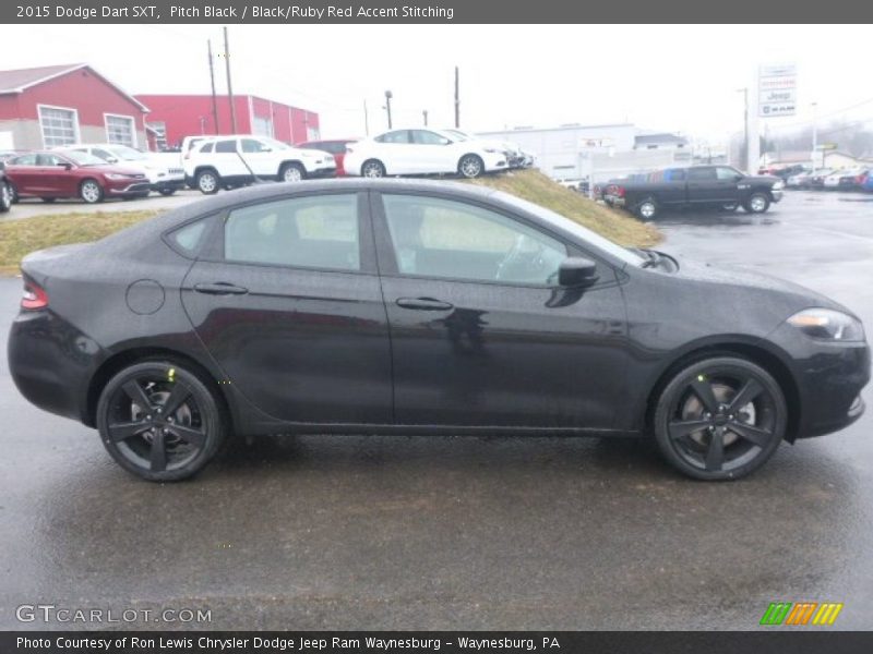Pitch Black / Black/Ruby Red Accent Stitching 2015 Dodge Dart SXT