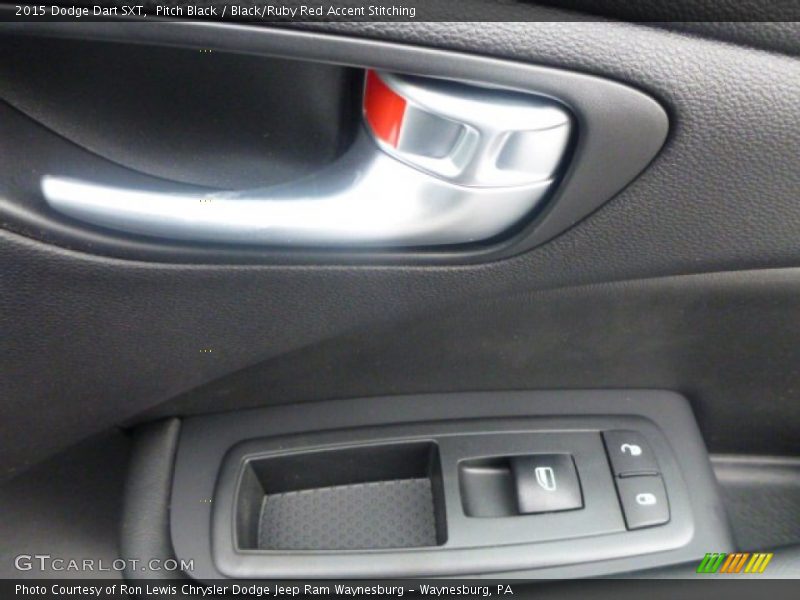 Pitch Black / Black/Ruby Red Accent Stitching 2015 Dodge Dart SXT