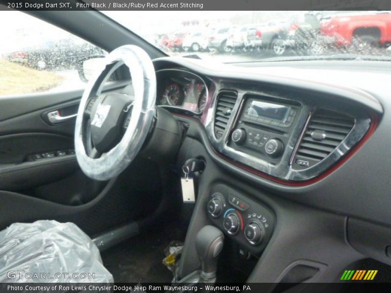 Pitch Black / Black/Ruby Red Accent Stitching 2015 Dodge Dart SXT