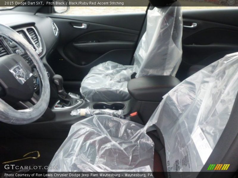 Pitch Black / Black/Ruby Red Accent Stitching 2015 Dodge Dart SXT