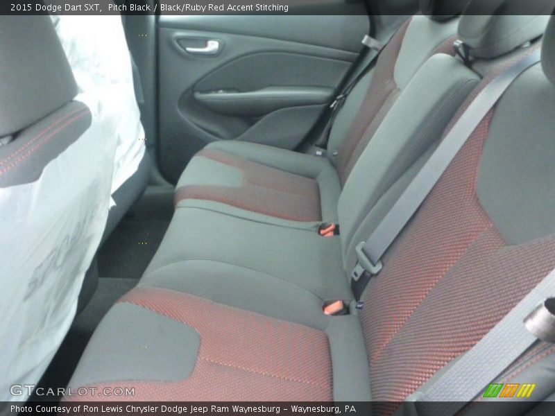 Pitch Black / Black/Ruby Red Accent Stitching 2015 Dodge Dart SXT