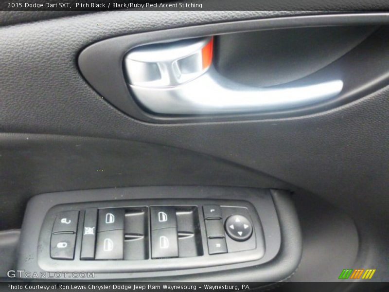 Pitch Black / Black/Ruby Red Accent Stitching 2015 Dodge Dart SXT