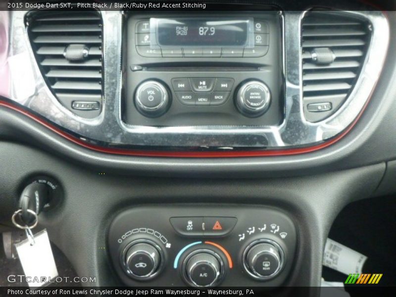Pitch Black / Black/Ruby Red Accent Stitching 2015 Dodge Dart SXT