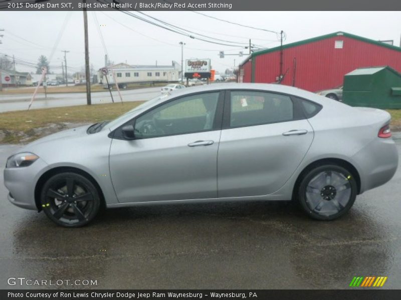 Billet Silver Metallic / Black/Ruby Red Accent Stitching 2015 Dodge Dart SXT