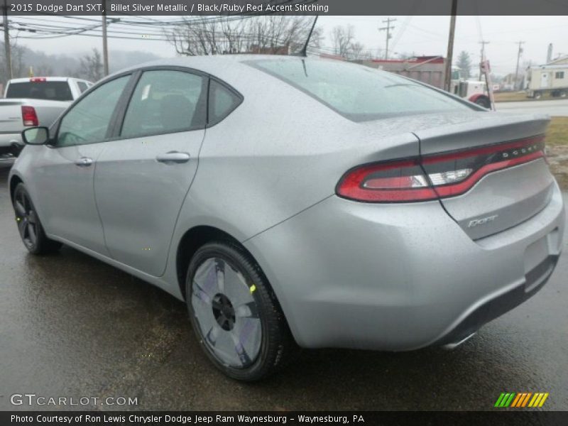 Billet Silver Metallic / Black/Ruby Red Accent Stitching 2015 Dodge Dart SXT
