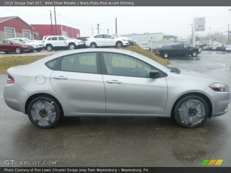 Billet Silver Metallic / Black/Ruby Red Accent Stitching 2015 Dodge Dart SXT