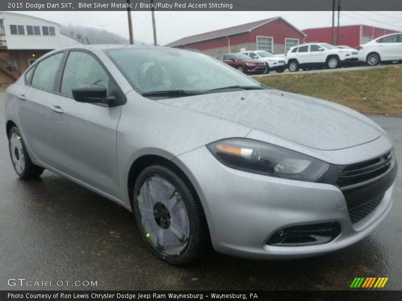 Billet Silver Metallic / Black/Ruby Red Accent Stitching 2015 Dodge Dart SXT