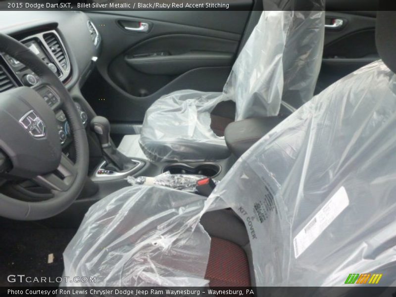 Billet Silver Metallic / Black/Ruby Red Accent Stitching 2015 Dodge Dart SXT