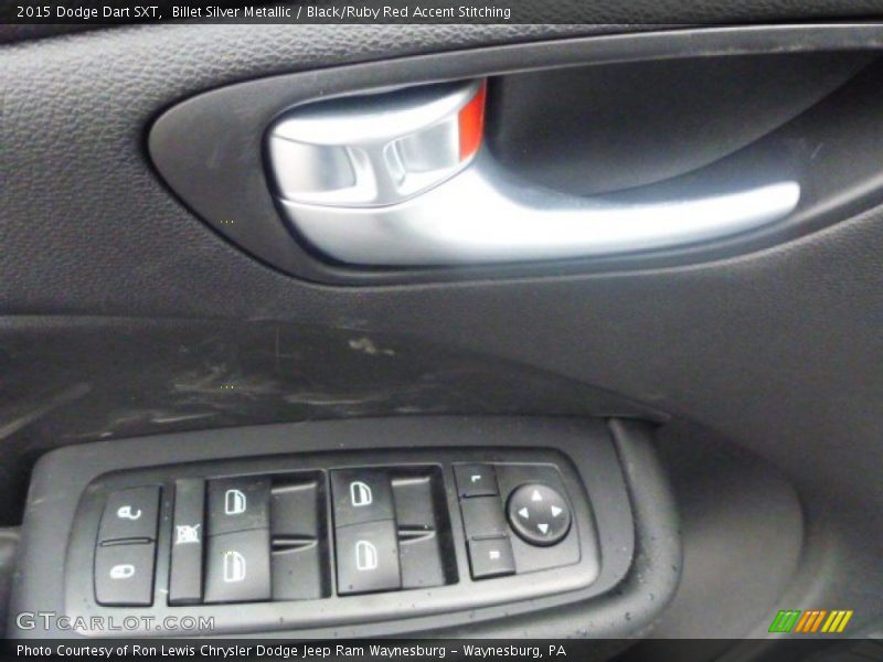Billet Silver Metallic / Black/Ruby Red Accent Stitching 2015 Dodge Dart SXT