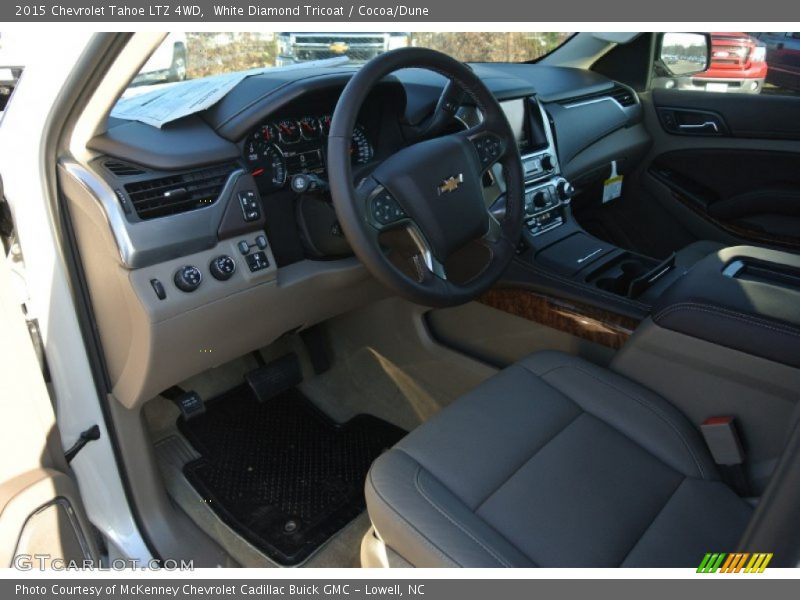 White Diamond Tricoat / Cocoa/Dune 2015 Chevrolet Tahoe LTZ 4WD
