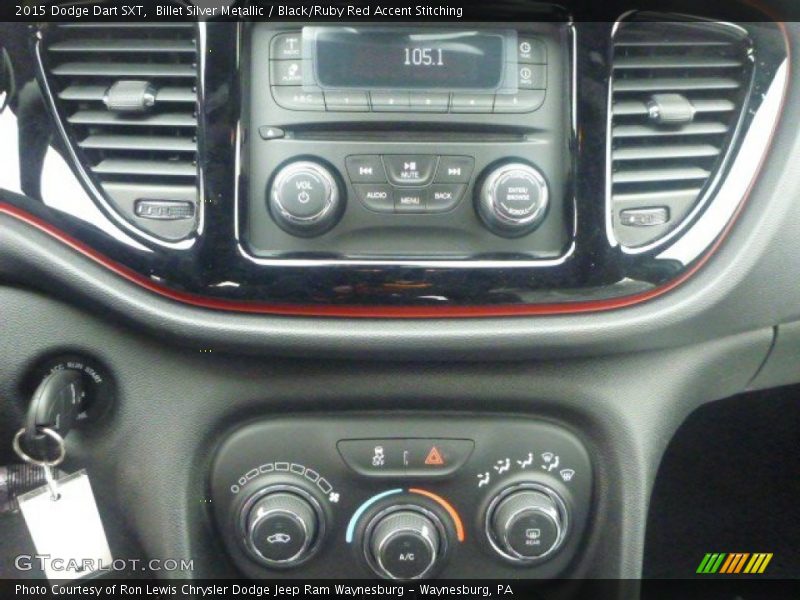 Billet Silver Metallic / Black/Ruby Red Accent Stitching 2015 Dodge Dart SXT