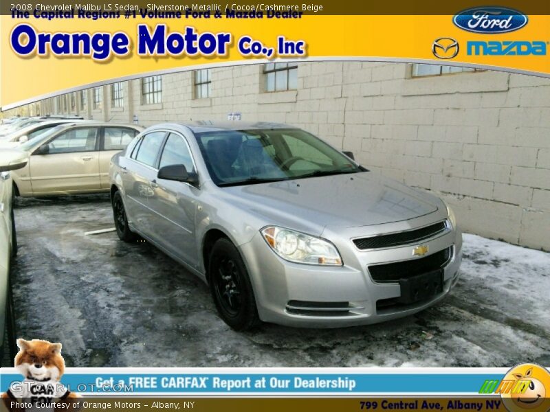 Silverstone Metallic / Cocoa/Cashmere Beige 2008 Chevrolet Malibu LS Sedan