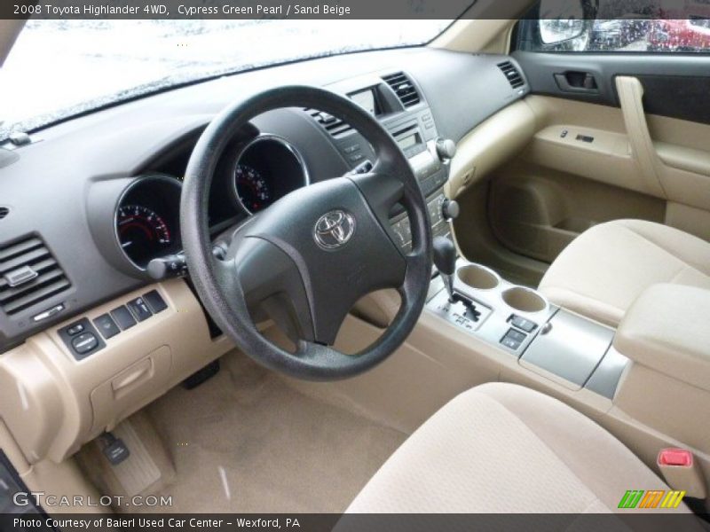 Cypress Green Pearl / Sand Beige 2008 Toyota Highlander 4WD
