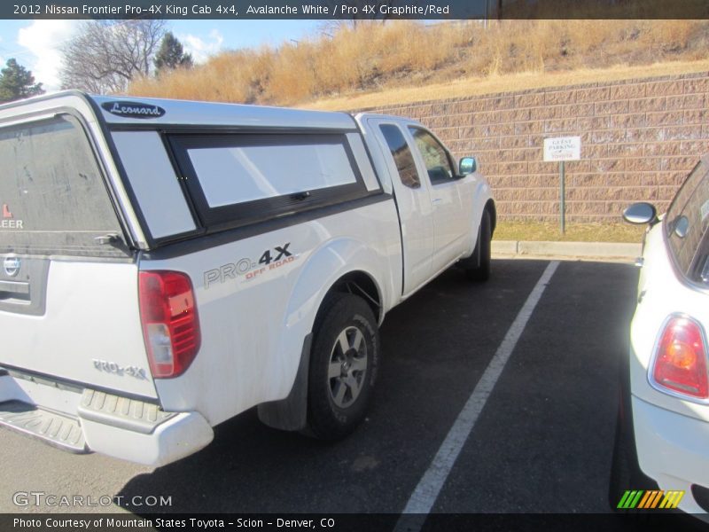 Avalanche White / Pro 4X Graphite/Red 2012 Nissan Frontier Pro-4X King Cab 4x4