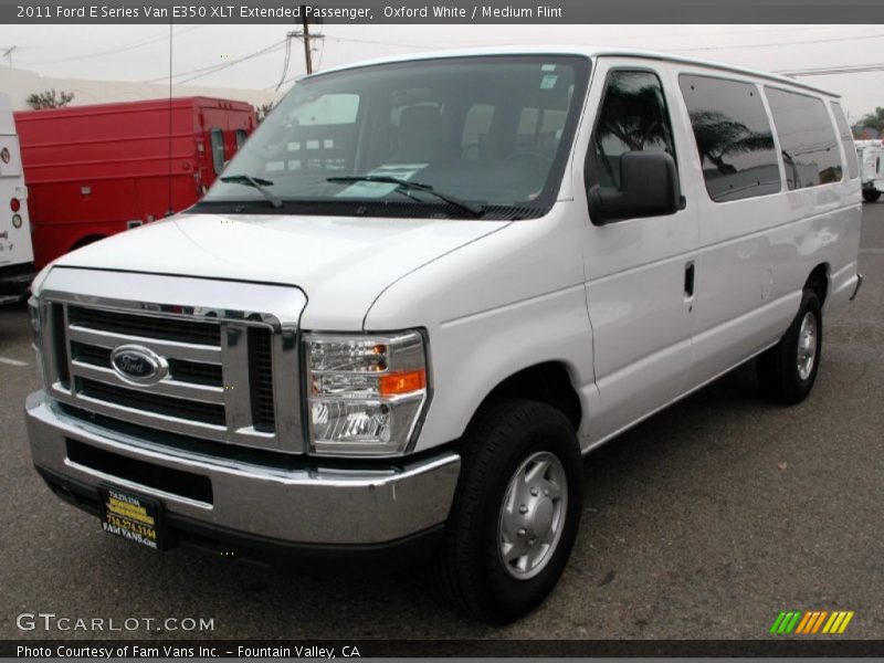 Oxford White / Medium Flint 2011 Ford E Series Van E350 XLT Extended Passenger
