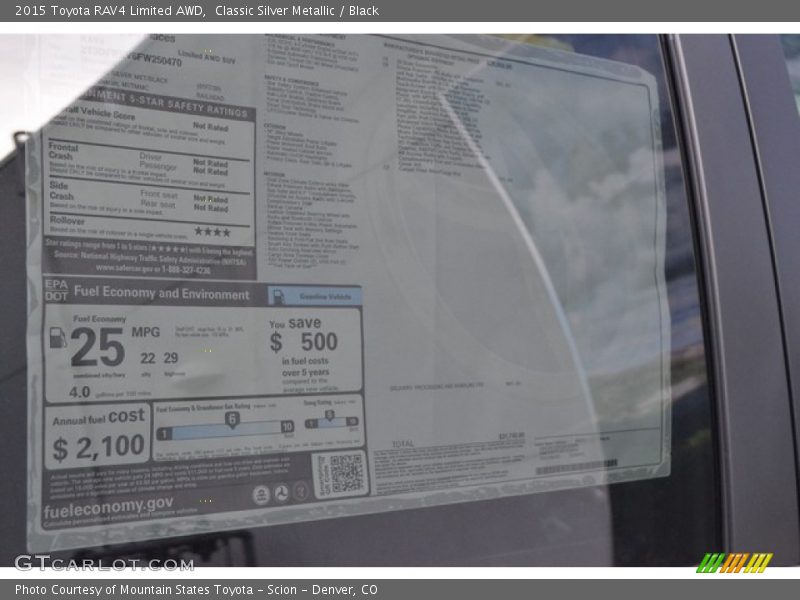 Classic Silver Metallic / Black 2015 Toyota RAV4 Limited AWD