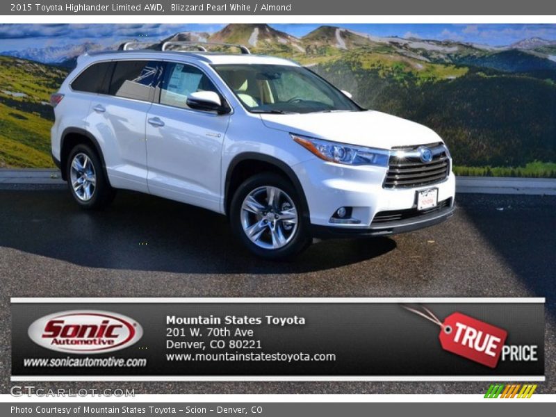 Blizzard Pearl White / Almond 2015 Toyota Highlander Limited AWD