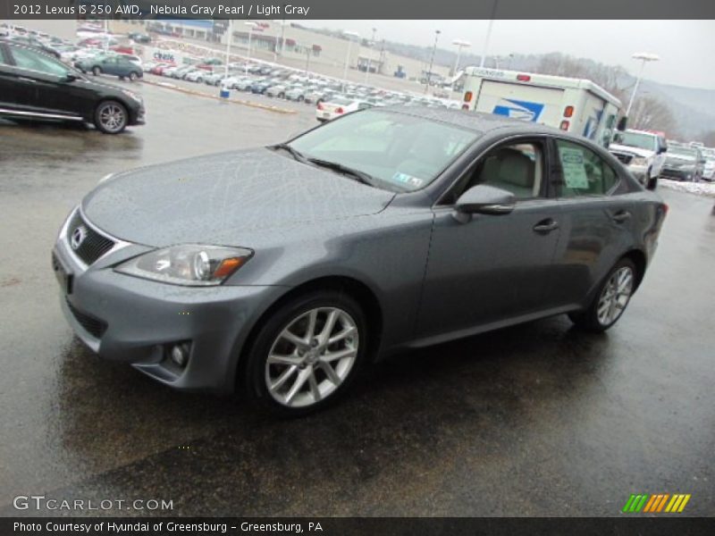 Nebula Gray Pearl / Light Gray 2012 Lexus IS 250 AWD