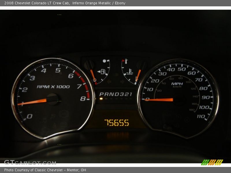 Inferno Orange Metallic / Ebony 2008 Chevrolet Colorado LT Crew Cab