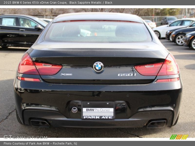 Black Sapphire Metallic / Black 2015 BMW 6 Series 650i xDrive Gran Coupe