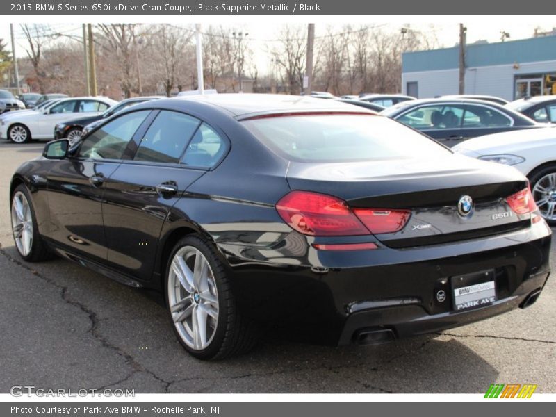 Black Sapphire Metallic / Black 2015 BMW 6 Series 650i xDrive Gran Coupe