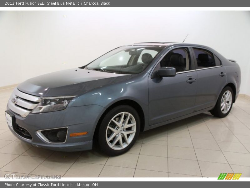 Steel Blue Metallic / Charcoal Black 2012 Ford Fusion SEL
