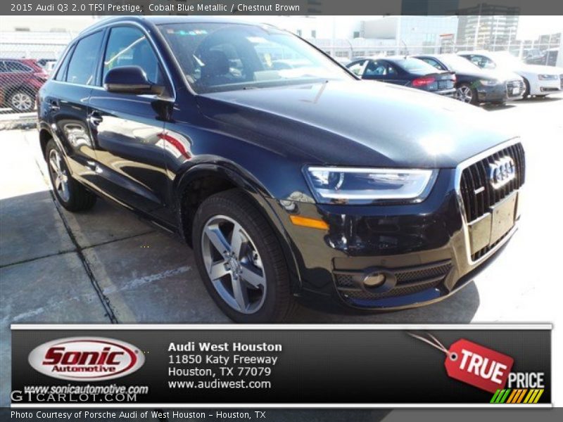 Cobalt Blue Metallic / Chestnut Brown 2015 Audi Q3 2.0 TFSI Prestige