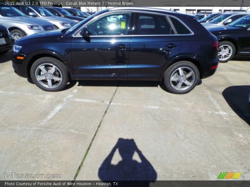 Cobalt Blue Metallic / Chestnut Brown 2015 Audi Q3 2.0 TFSI Prestige