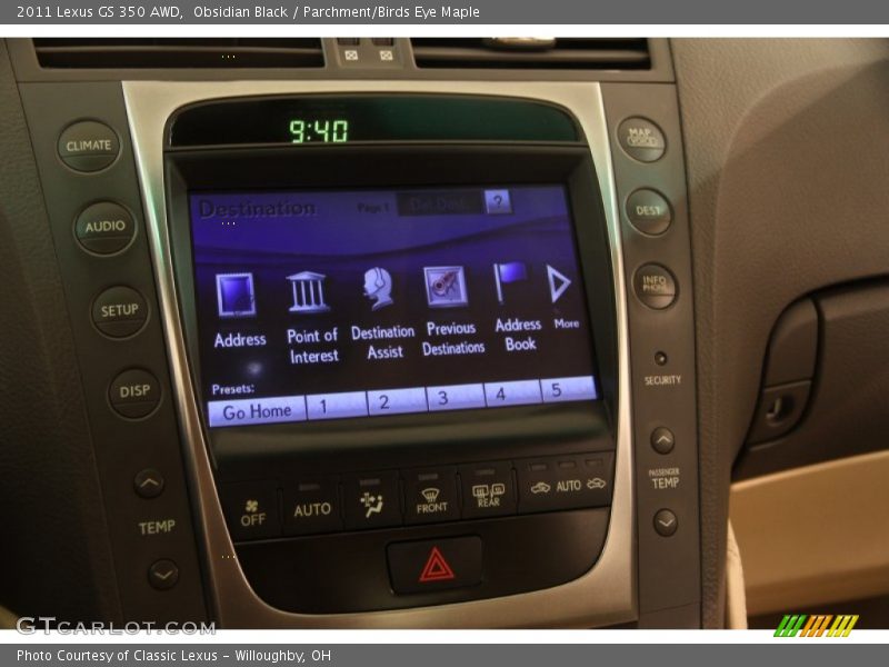 Obsidian Black / Parchment/Birds Eye Maple 2011 Lexus GS 350 AWD