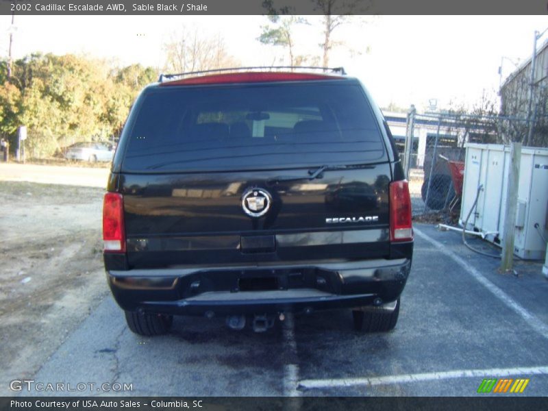 Sable Black / Shale 2002 Cadillac Escalade AWD