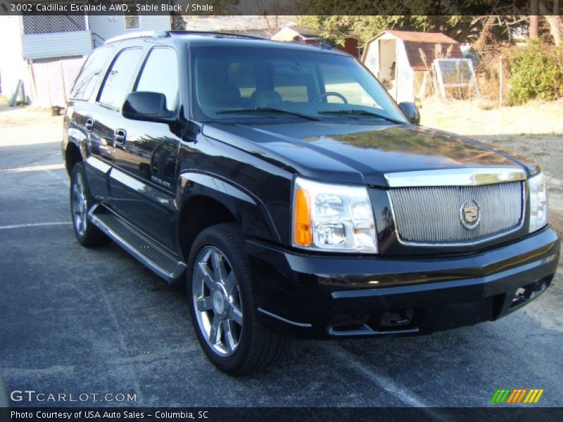 Sable Black / Shale 2002 Cadillac Escalade AWD