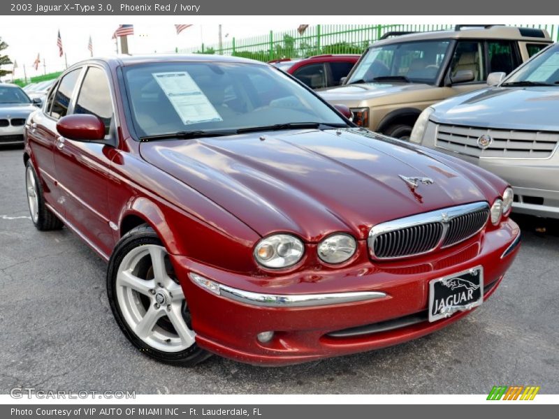 Phoenix Red / Ivory 2003 Jaguar X-Type 3.0