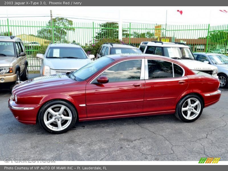 Phoenix Red / Ivory 2003 Jaguar X-Type 3.0