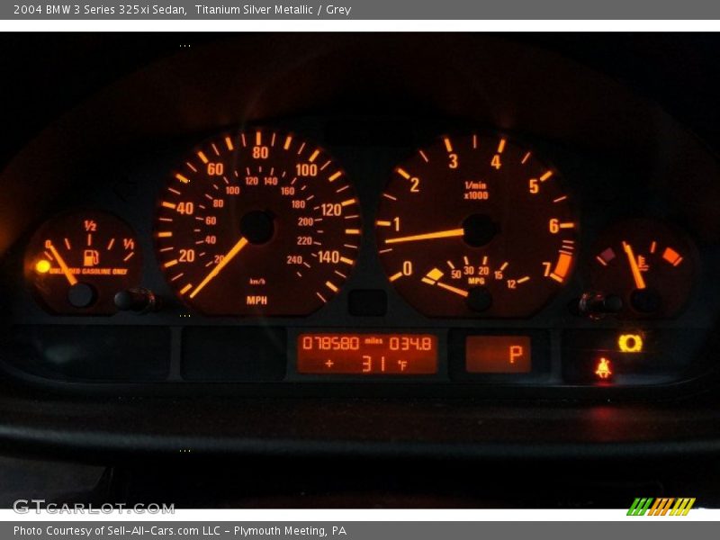 Titanium Silver Metallic / Grey 2004 BMW 3 Series 325xi Sedan