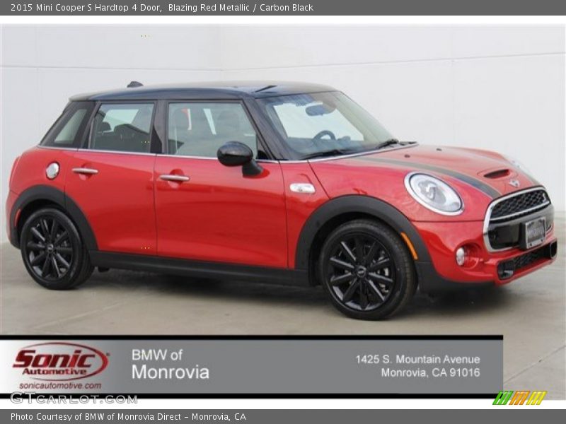 Blazing Red Metallic / Carbon Black 2015 Mini Cooper S Hardtop 4 Door