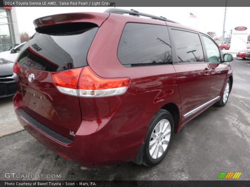 Salsa Red Pearl / Light Gray 2014 Toyota Sienna LE AWD