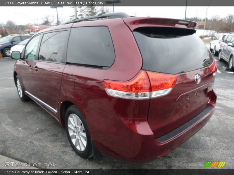 Salsa Red Pearl / Light Gray 2014 Toyota Sienna LE AWD
