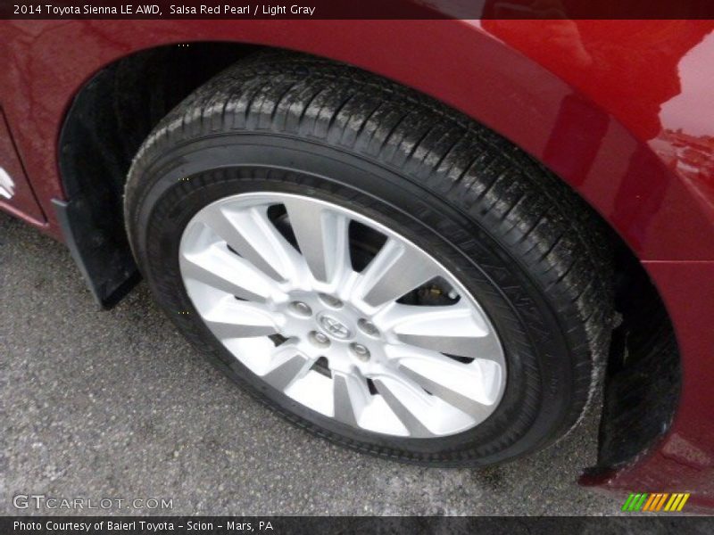 Salsa Red Pearl / Light Gray 2014 Toyota Sienna LE AWD