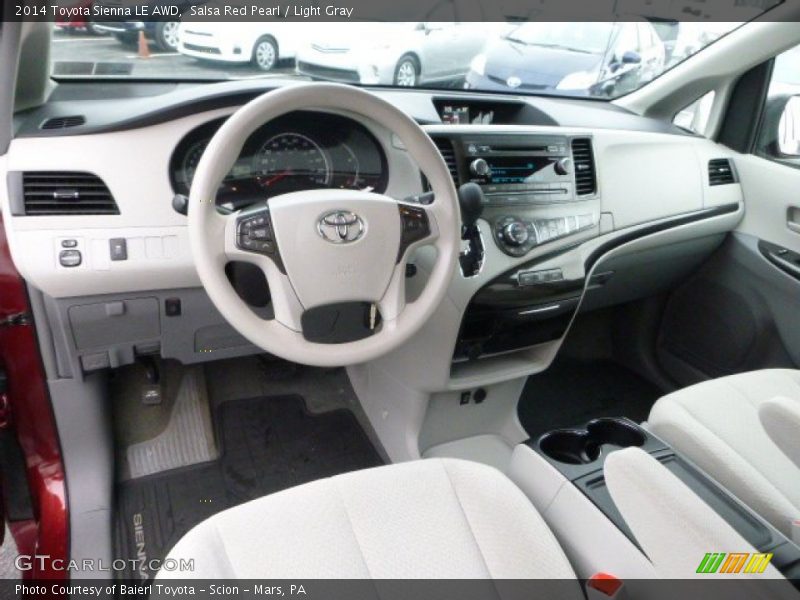 Salsa Red Pearl / Light Gray 2014 Toyota Sienna LE AWD