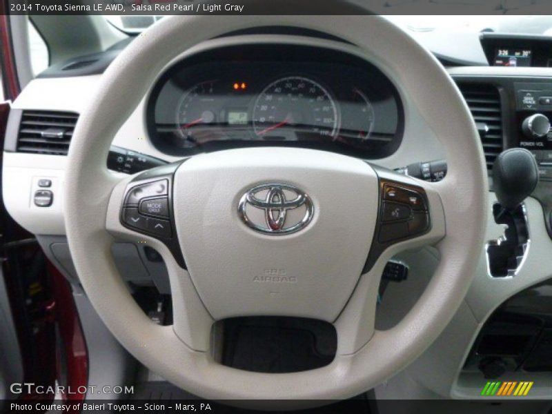 Salsa Red Pearl / Light Gray 2014 Toyota Sienna LE AWD