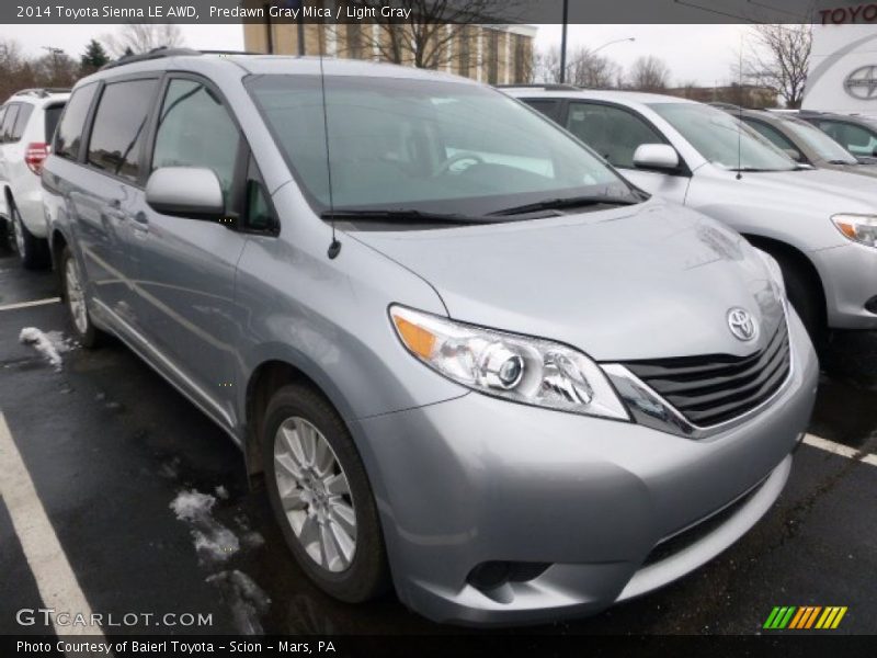 Predawn Gray Mica / Light Gray 2014 Toyota Sienna LE AWD