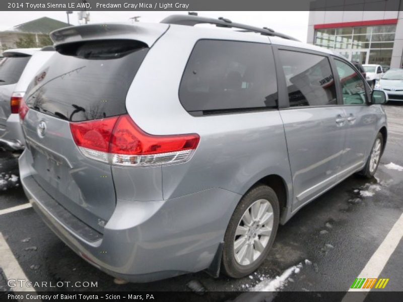 Predawn Gray Mica / Light Gray 2014 Toyota Sienna LE AWD