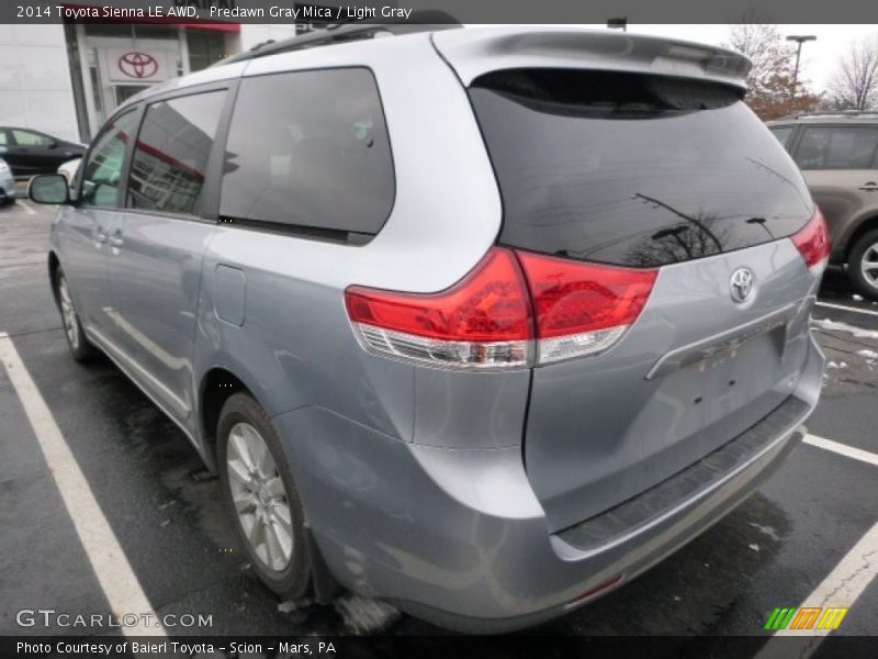Predawn Gray Mica / Light Gray 2014 Toyota Sienna LE AWD