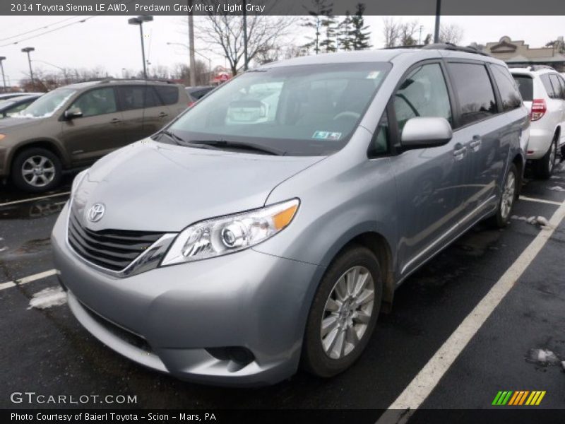 Predawn Gray Mica / Light Gray 2014 Toyota Sienna LE AWD