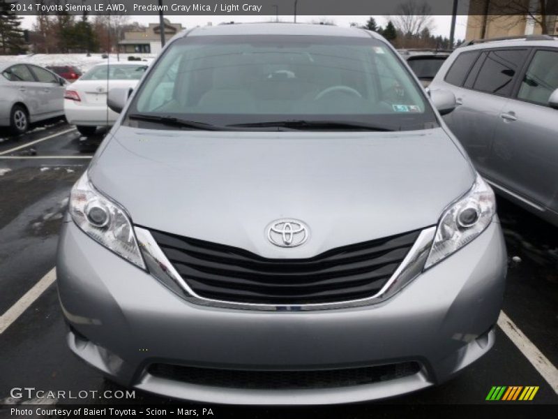 Predawn Gray Mica / Light Gray 2014 Toyota Sienna LE AWD