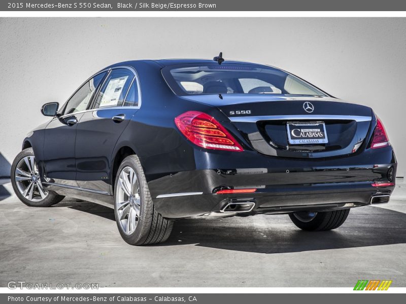 Black / Silk Beige/Espresso Brown 2015 Mercedes-Benz S 550 Sedan