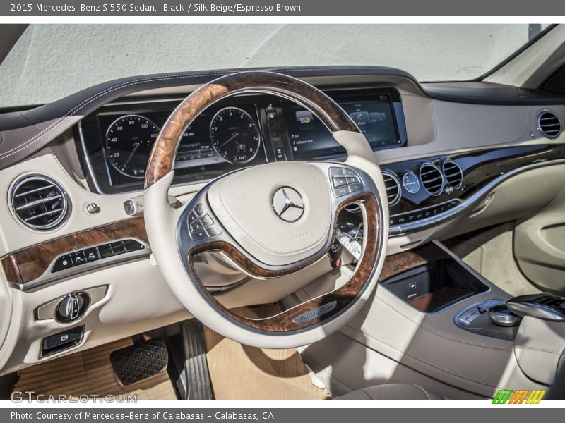 Black / Silk Beige/Espresso Brown 2015 Mercedes-Benz S 550 Sedan