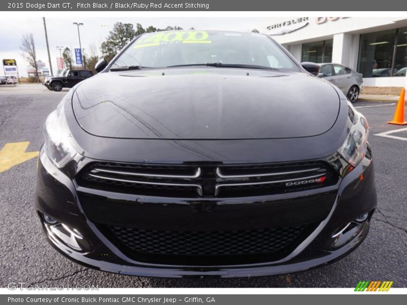 Pitch Black / Black/Ruby Red Accent Stitching 2015 Dodge Dart GT