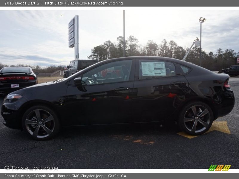 Pitch Black / Black/Ruby Red Accent Stitching 2015 Dodge Dart GT