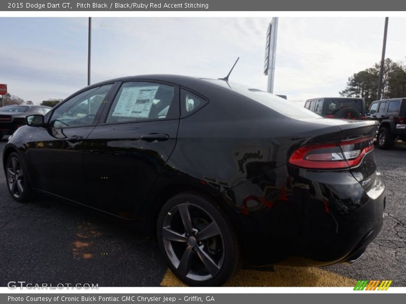 Pitch Black / Black/Ruby Red Accent Stitching 2015 Dodge Dart GT